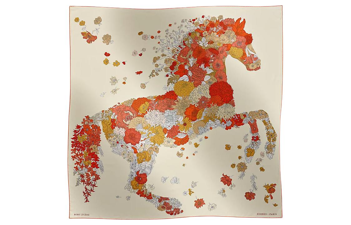 (Women) HERMES  Animal Print Silk Scarf White H673904S 06 圖 2