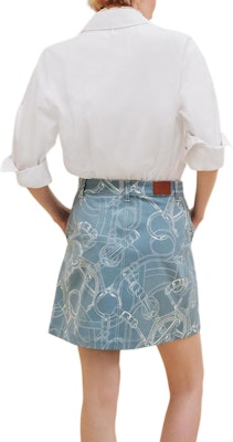 (Women) HERMES Arctic Blue Printed Mid-Rise Straight Casual Denim Skirt FW24. H4H0350DK5Z Shop (Women) HERMES Arctic Blue Printed Mid-Rise Straight Casual Denim Skirt FW24. H4H0350DK5Z