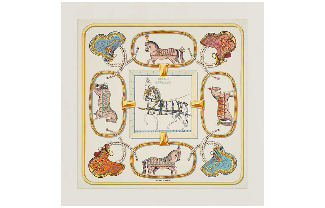 (Women) HERMES  Artist Original Design Silk Scarf Yellow. H001364S 45 圖 2