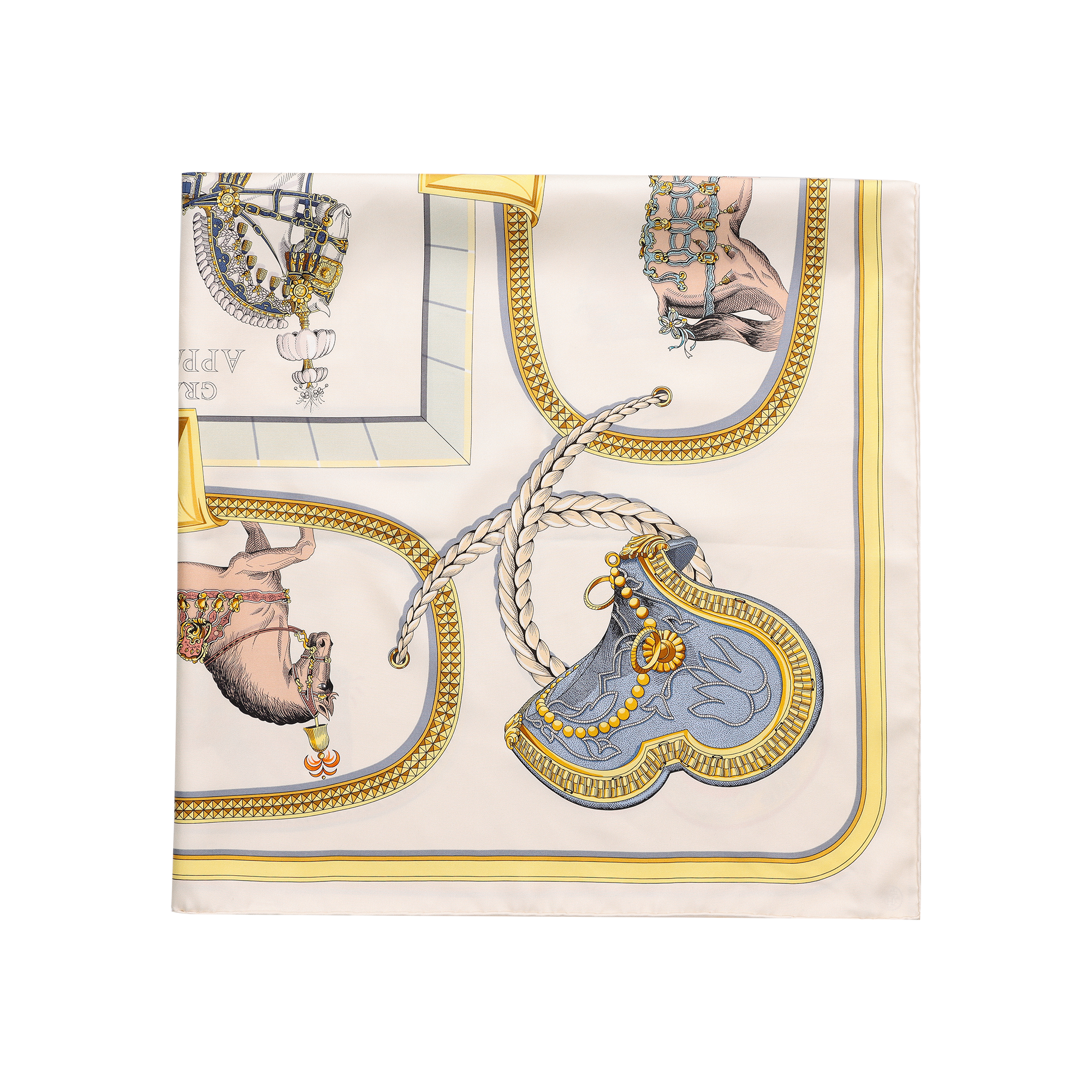 (Women) HERMES  Artist Original Design Silk Scarf Yellow. H001364S 45 圖 3