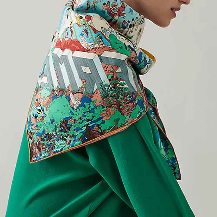(Women) HERMES "Beachside HERMES" 90cm Silk Scarf for Women - Multicolor. H003751S-04 圖 3