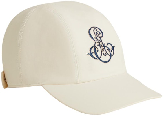 (Women) HERMES Beige Logo Print Silk Cotton Cap with Palladium Plating. H241056N Lookbook (Women) HERMES Beige Logo Print Silk Cotton Cap with Palladium Plating. H241056N