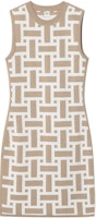 (Women) HERMES Beige Patterned Knit Sleeveless Short Dress. H4E2536DJ1S34 (Women) HERMES Beige Patterned Knit Sleeveless Short Dress. H4E2536DJ1S34
