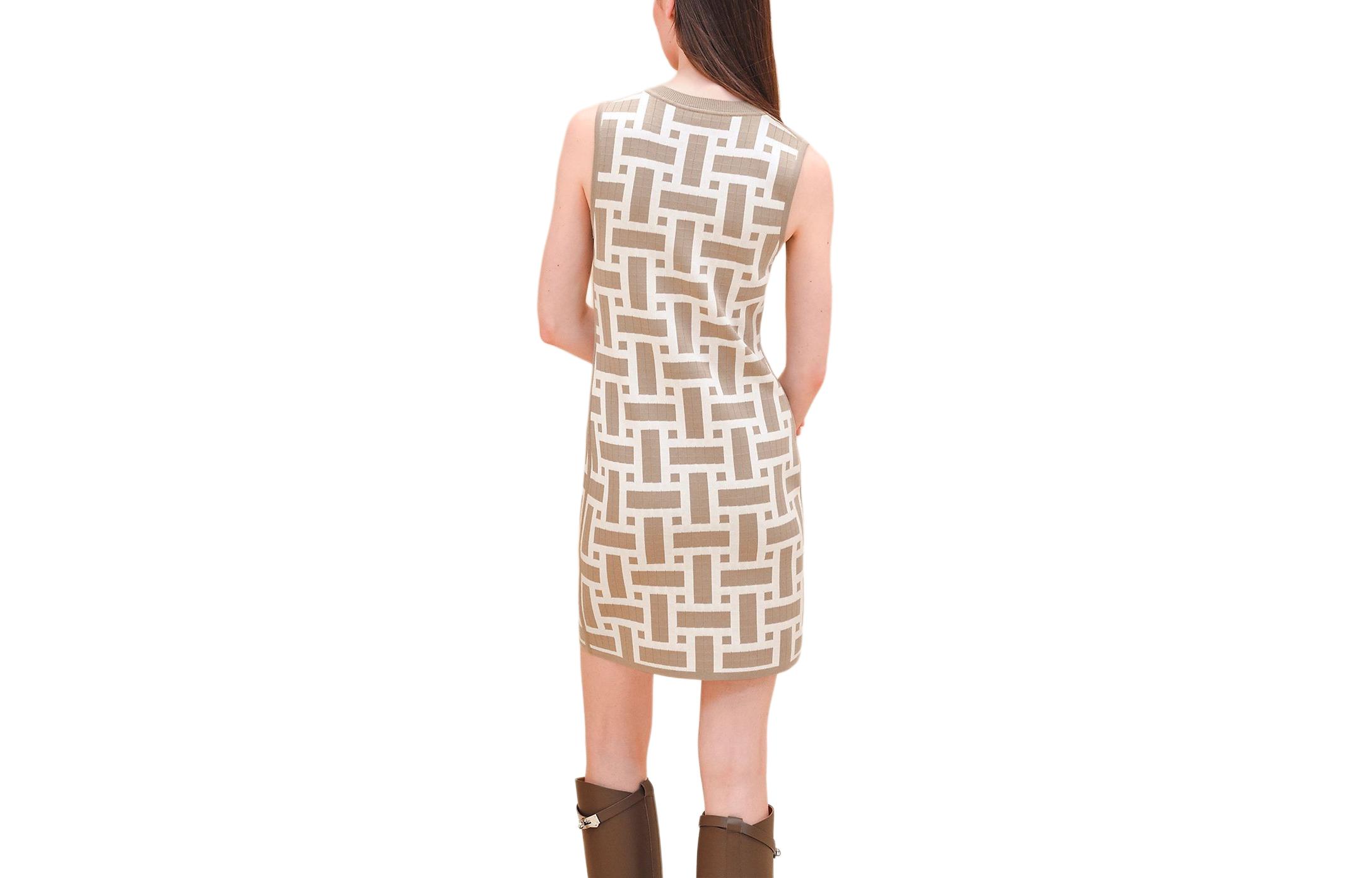 Lookbook (W) エルメス ベージュ柄 ノースリーブ ニット ショートドレス. H4E2536DJ1S34