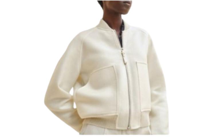 Order (Women) HERMES  Beige Solid Zip-Up Collared Long-Sleeve Jacket. H4E0241DCA334