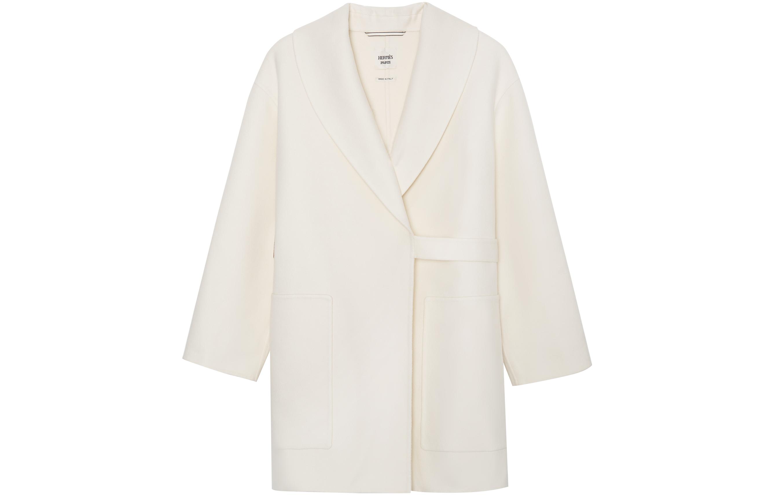 (Women) HERMES  Belted Trench Coat Early Spring Off-White H3H0125DAA334