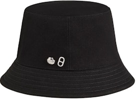 (Women) HERMES Black Bucket Hat Cotton Silk Metallic Trim Iconic Design. H241065Nv02 (Women) HERMES Black Bucket Hat Cotton Silk Metallic Trim Iconic Design. H241065Nv02