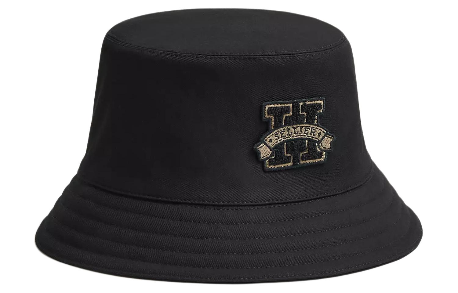 (Women) HERMES  Black Cotton Bucket Hat with Logo Embroidery H232031N 0258