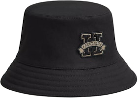 (Women) HERMES Black Cotton Bucket Hat with Logo Embroidery H232031N 0258 (Women) HERMES Black Cotton Bucket Hat with Logo Embroidery H232031N 0258