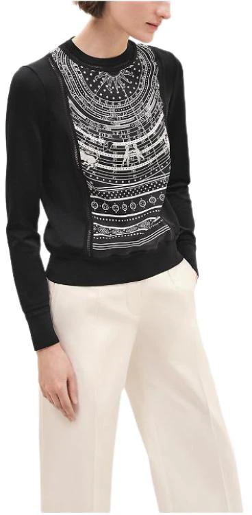women-hermes-black-crewneck-printed-knit-sweater-long-sleeve-h3-h2814-d702