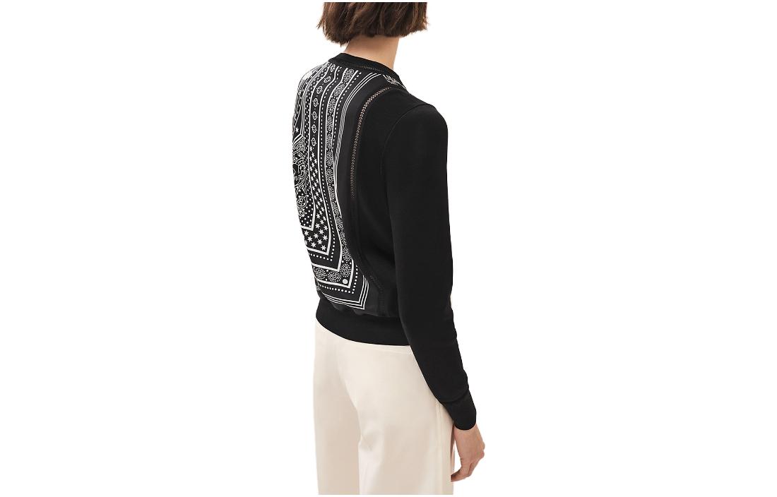 Lookbook (W) HERMES Suéter Negro de Punto con Estampado y Mangas Largas H3H2814D702