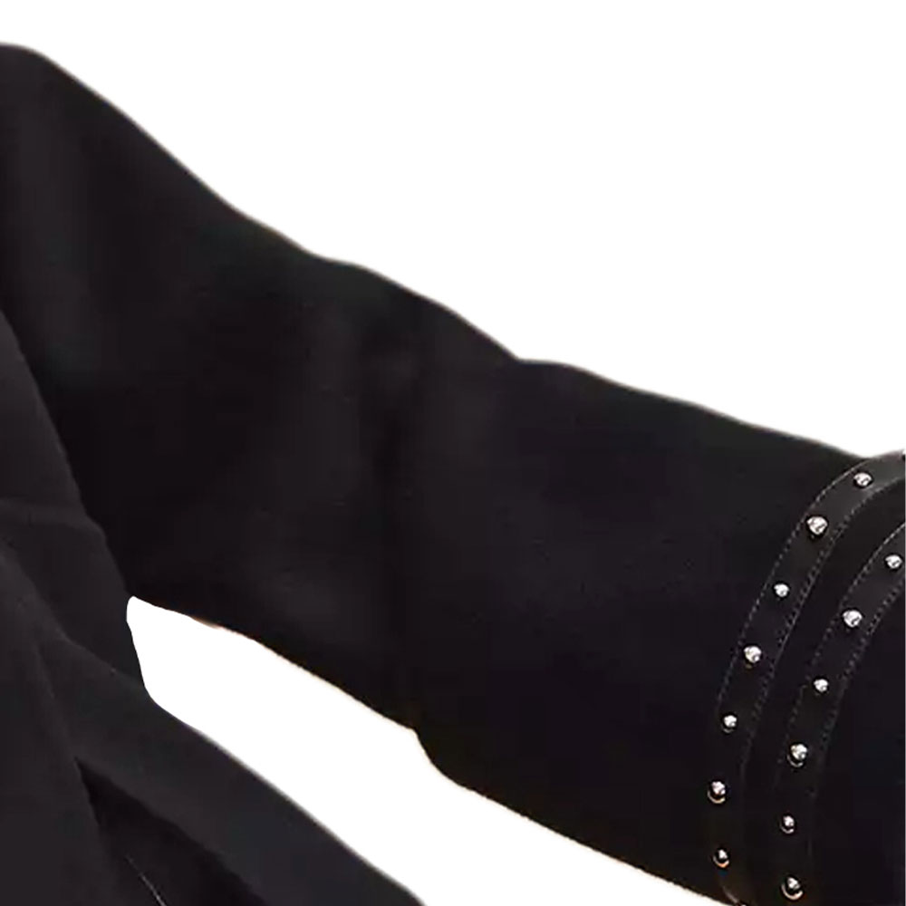 Sizing (Women) HERMES  Black Double-Sided Cashmere Hooded Short Coat. H4H0276DA0236