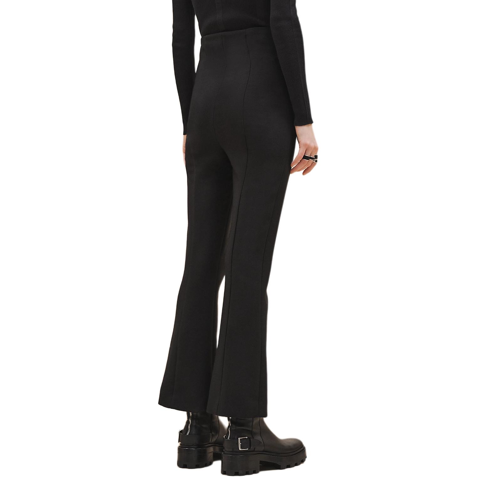Lookbook (Women) HERMES  Black High-Waisted Flared Casual Pants FW24. H4H0423DH02