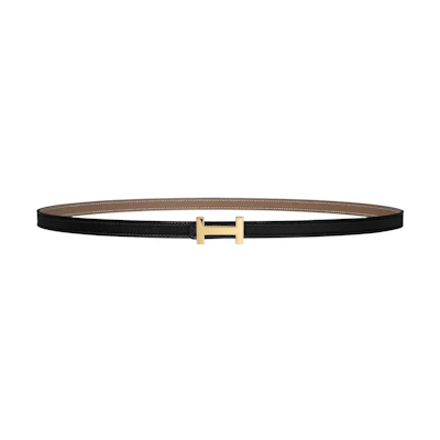 (Women) HERMES Black Leather Belt 1.3cm with H Buckle Simple Casual Design H064556CC06-H065538CABD080