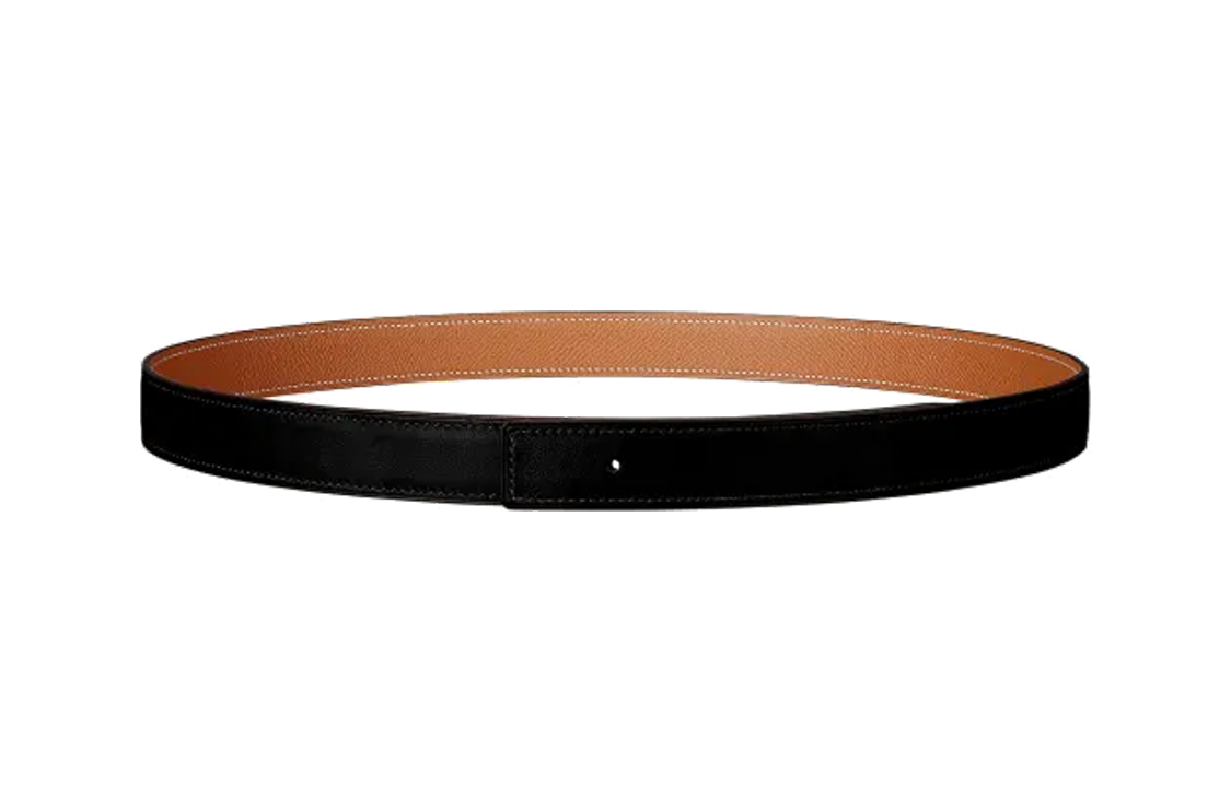 (Women) HERMES  Black Leather Belt Solid Design 2.4CM Width H052150CABV080