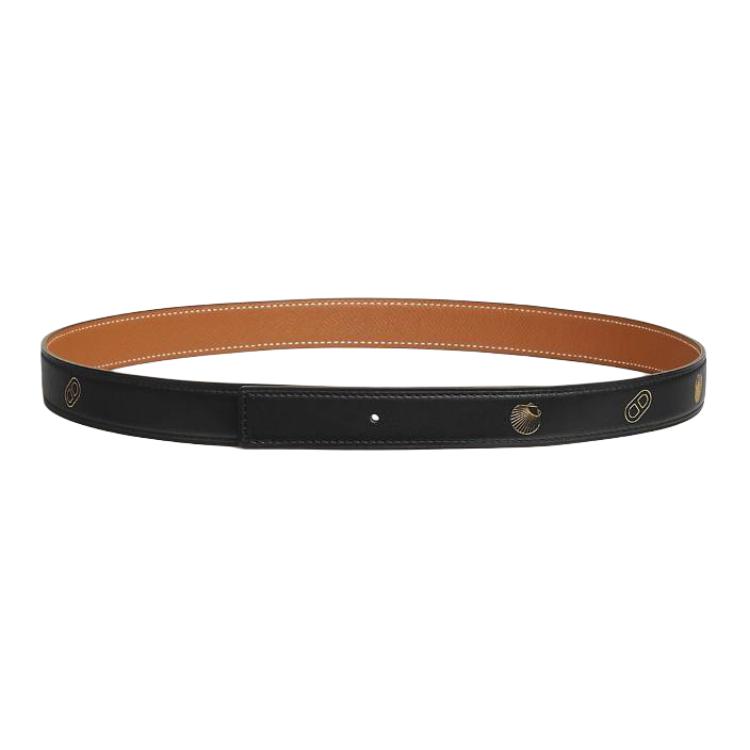 (Women) HERMES  Black Leather Belt with Eyelet Design, 2.4CM Width. H010775UAAA065 圖 3