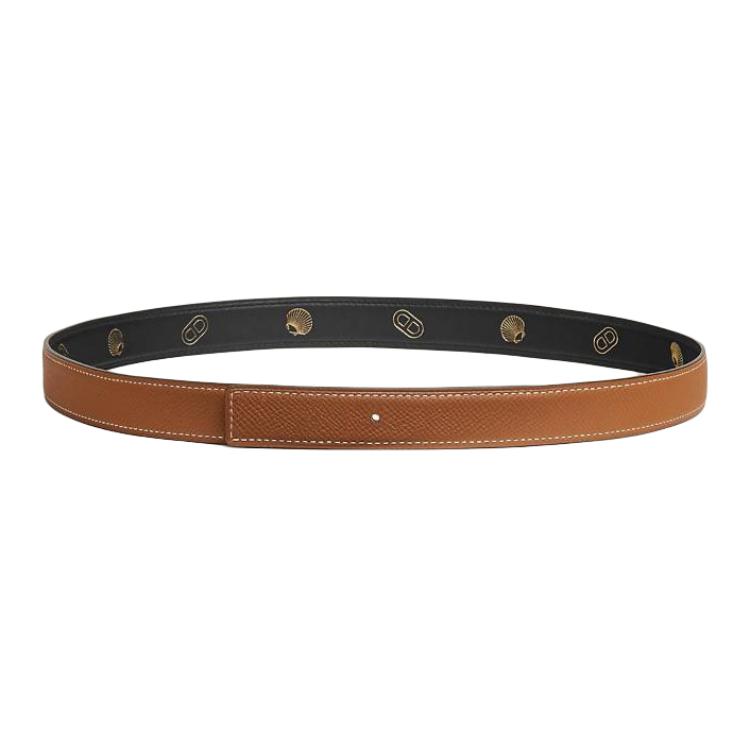 (Women) HERMES  Black Leather Belt with Eyelet Design, 2.4CM Width. H010775UAAA065 圖 4