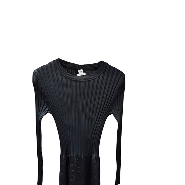 Lookbook (Women) HERMES  Black Long-Sleeve Midi Pullover Dress 1E2510D402