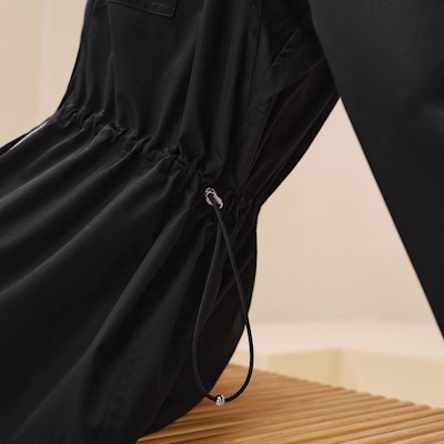 (W) HERMES Baju Lengan Panjang Hitam dengan Tali Pinggang & Zip FW24 H4H0638DV02 Purchase (W) HERMES Baju Lengan Panjang Hitam dengan Tali Pinggang & Zip FW24 H4H0638DV02