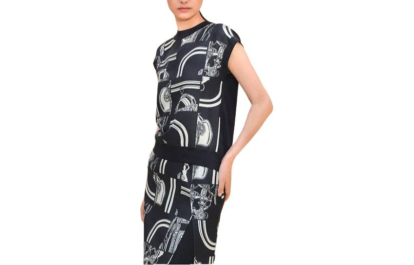 (Women) HERMES  Black Slim Fit Crewneck Short Sleeve T-Shirt H4E2819DQ5H38