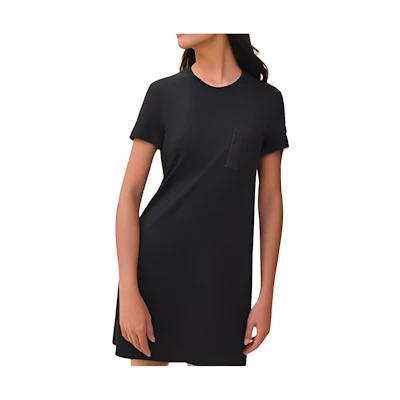 (Women) HERMES Black Slim Fit Short Sleeve Round Neck Dress H4E4515DA0234