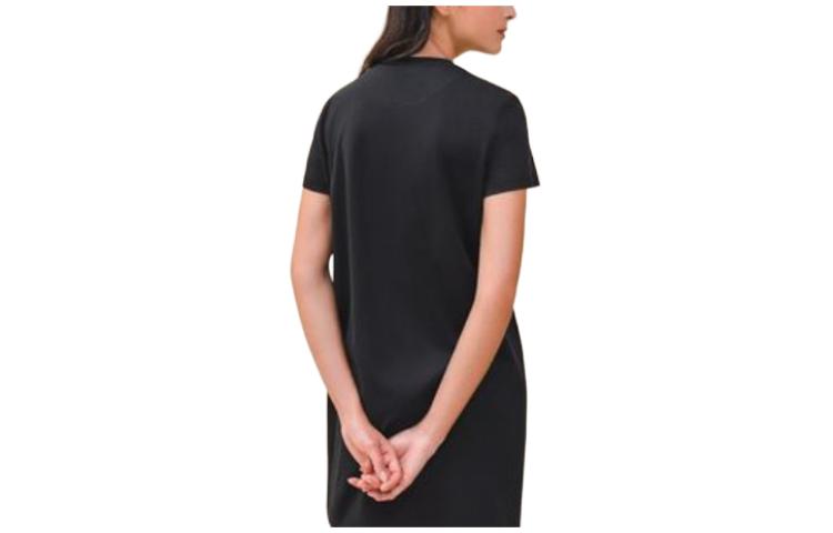 Lookbook (Women) HERMES  Black Slim Fit Short Sleeve Round Neck Dress H4E4515DA0234