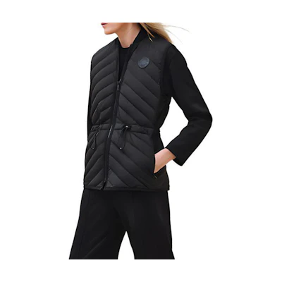 (Women) HERMES Black Solid Color Drawstring Zipper Vest FW24. H4H0169DR02