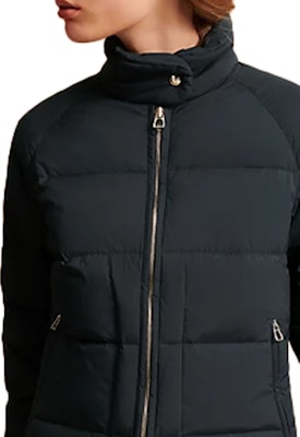 (W) HERMES Jaket Hitam Down Zip-Up dengan Kerah Berdiri Solid H800169E01L Details for (W) HERMES Jaket Hitam Down Zip-Up dengan Kerah Berdiri Solid H800169E01L