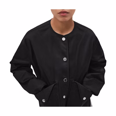 (Women) HERMES Black Twill Cotton Long Sleeve Jacket H5E0163DQ02