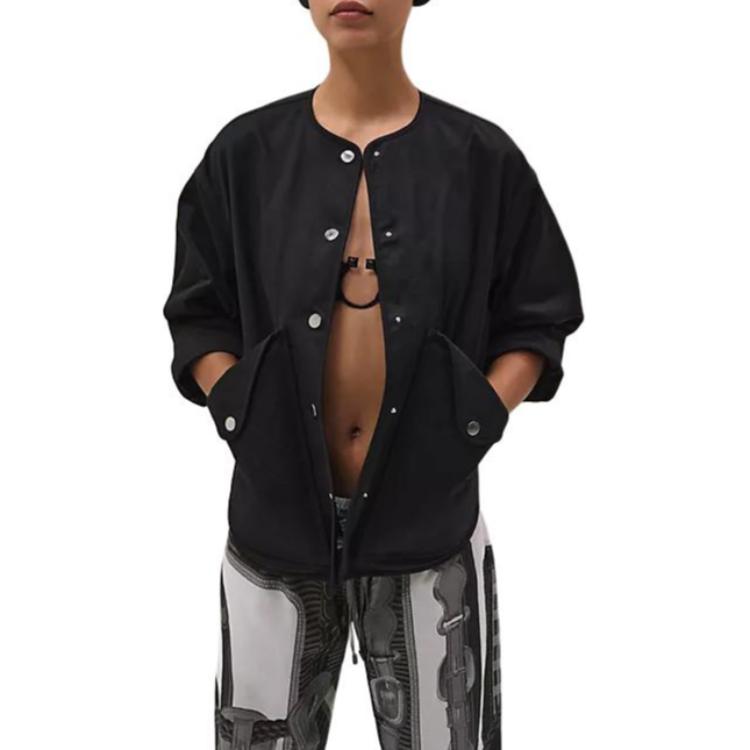 Lookbook (Women) HERMES  Black Twill Cotton Long Sleeve Jacket H5E0163DQ02