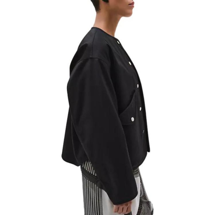 Purchase (Women) HERMES  Black Twill Cotton Long Sleeve Jacket H5E0163DQ02