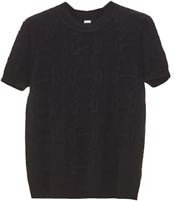 (Women) HERMES Black Wool Cashmere Short-Sleeve Sweater FW22 Collection. H2H2666D602 Order (Women) HERMES Black Wool Cashmere Short-Sleeve Sweater FW22 Collection. H2H2666D602