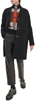 (Women) HERMES Black Wool Coat Single-Breasted Solid Overcoat H3H0188DA0236 (Women) HERMES Black Wool Coat Single-Breasted Solid Overcoat H3H0188DA0236