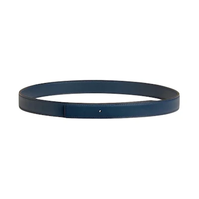 (Women) HERMES Blue Calfskin Leather Belt 2.4CM H010622UAAA075