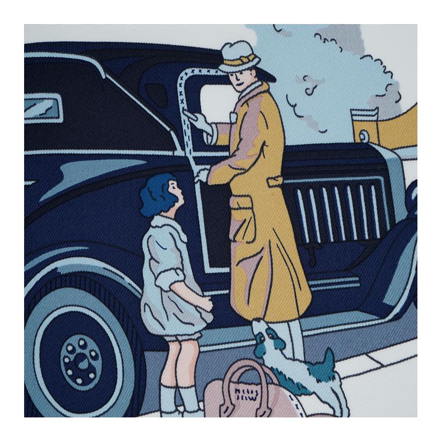 Lookbook (W) HERMES Pañuelo de Seda Azul Estampado Accesorio de Moda. H981902S 01