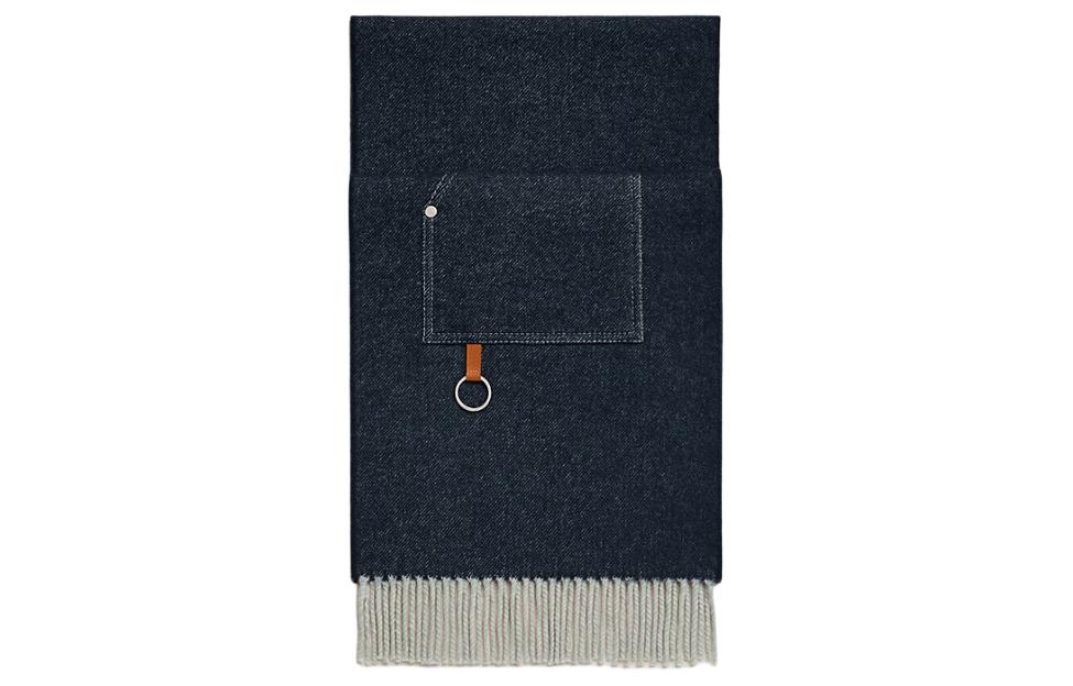 (Women) HERMES  Blue Wool Scarf with Loop Design. H259122S01 圖 2