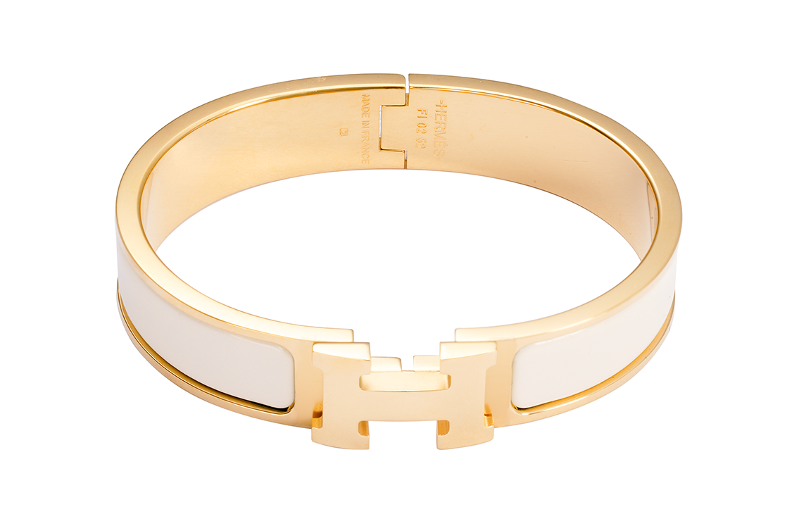 (Women) HERMES  Bracelet - Cream White/Gold Alloy Luxury Design. H700001F-85PM 圖 2