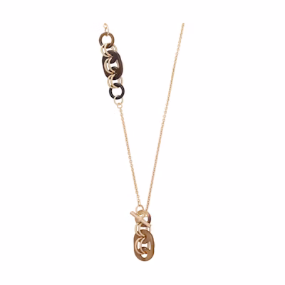 (Women) HERMES Buffalo Horn Metal Adjustable Chain Necklace. H057083FD00