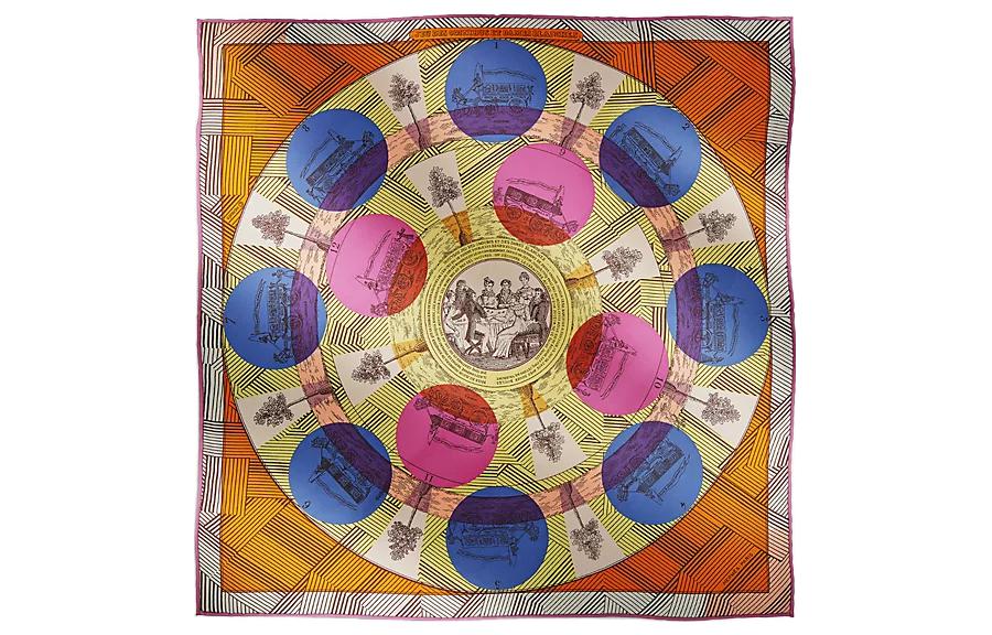 (Women) HERMES "Buses and Ladies" Twill Silk Scarf  Multicolor. H893173S-02 圖 2