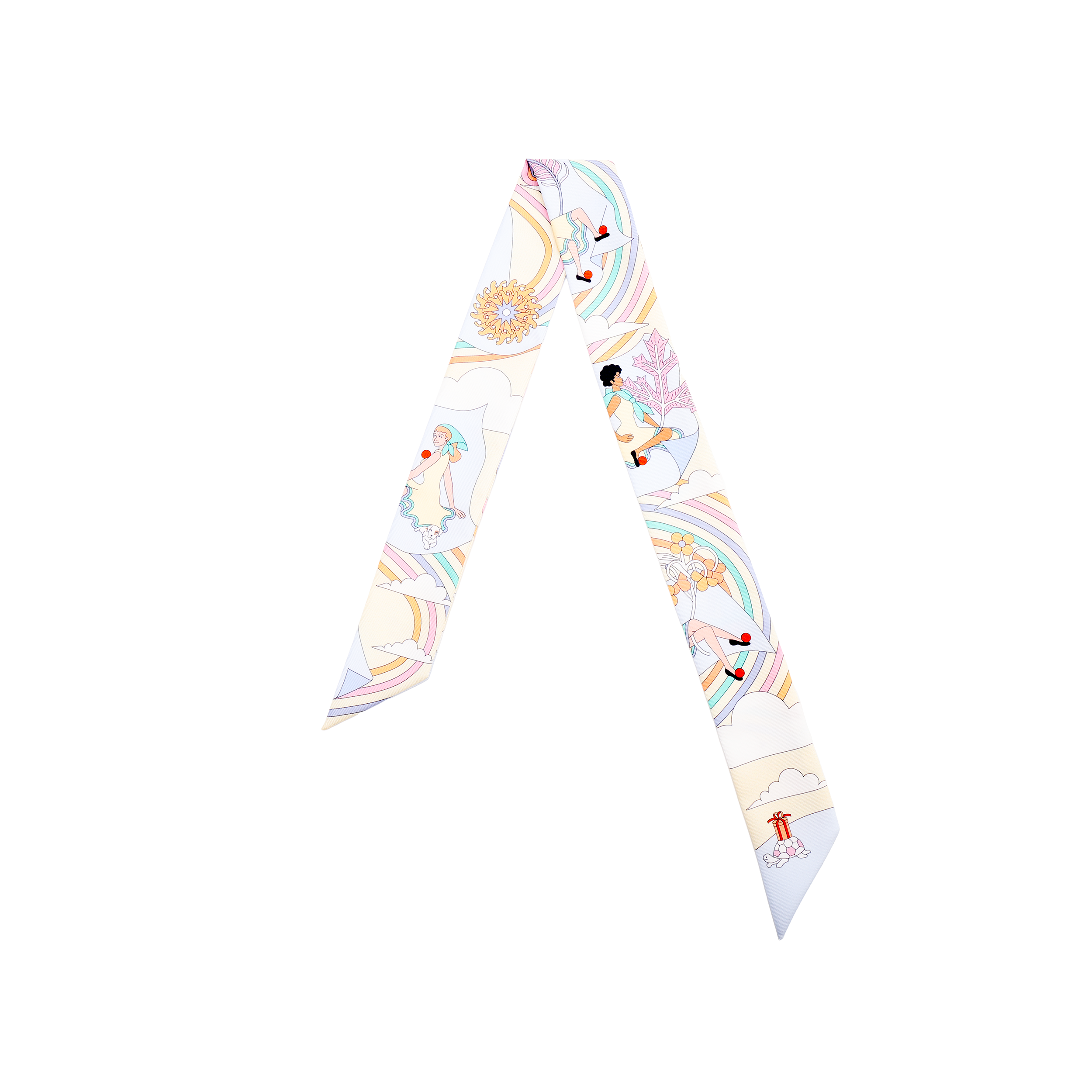 (Women) HERMES  Carres Volants Twilly Silk Scarf Ribbon Accessory H063849S-19 圖 2