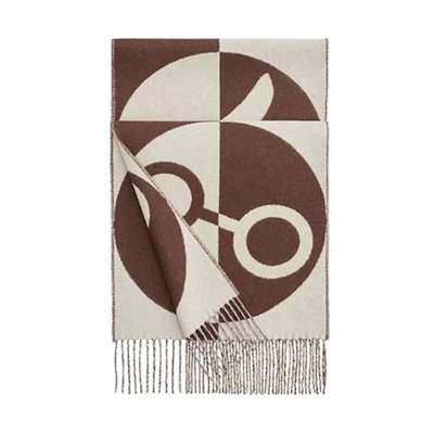 (Women) HERMES Cashmere Scarf - Elegant British Business Style. H259090S-03