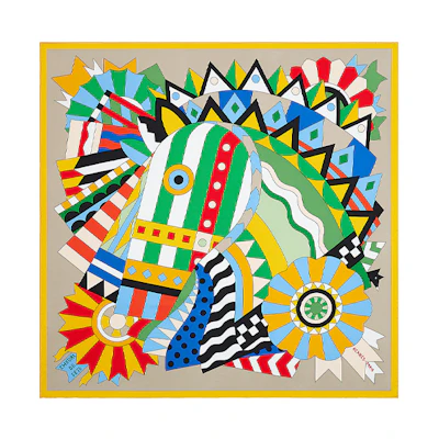 (Women) HERMES "Celebration Horse" 90cm Silk Scarf for Women H003748S-03