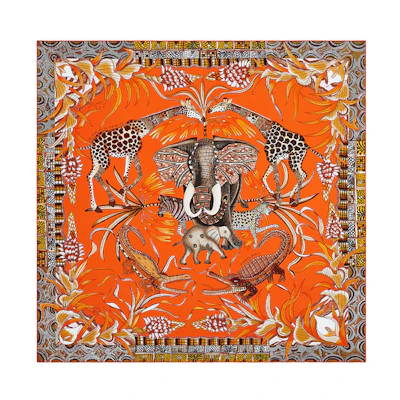 (Women) HERMES "Celebration of the Zambezi River" 90cm Silk Scarf H002987S-14