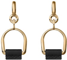(Women) HERMES Circular Metal Leather Earrings H081159CC89 (Women) HERMES Circular Metal Leather Earrings H081159CC89