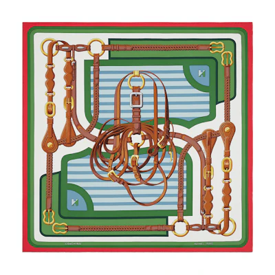 (Women) HERMES Classic Elegant Silk Scarf - Multicolor H001635S 26