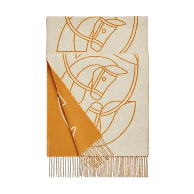 (Women) HERMES Cozy Warm Tassel Knitted Scarf H253955S 03