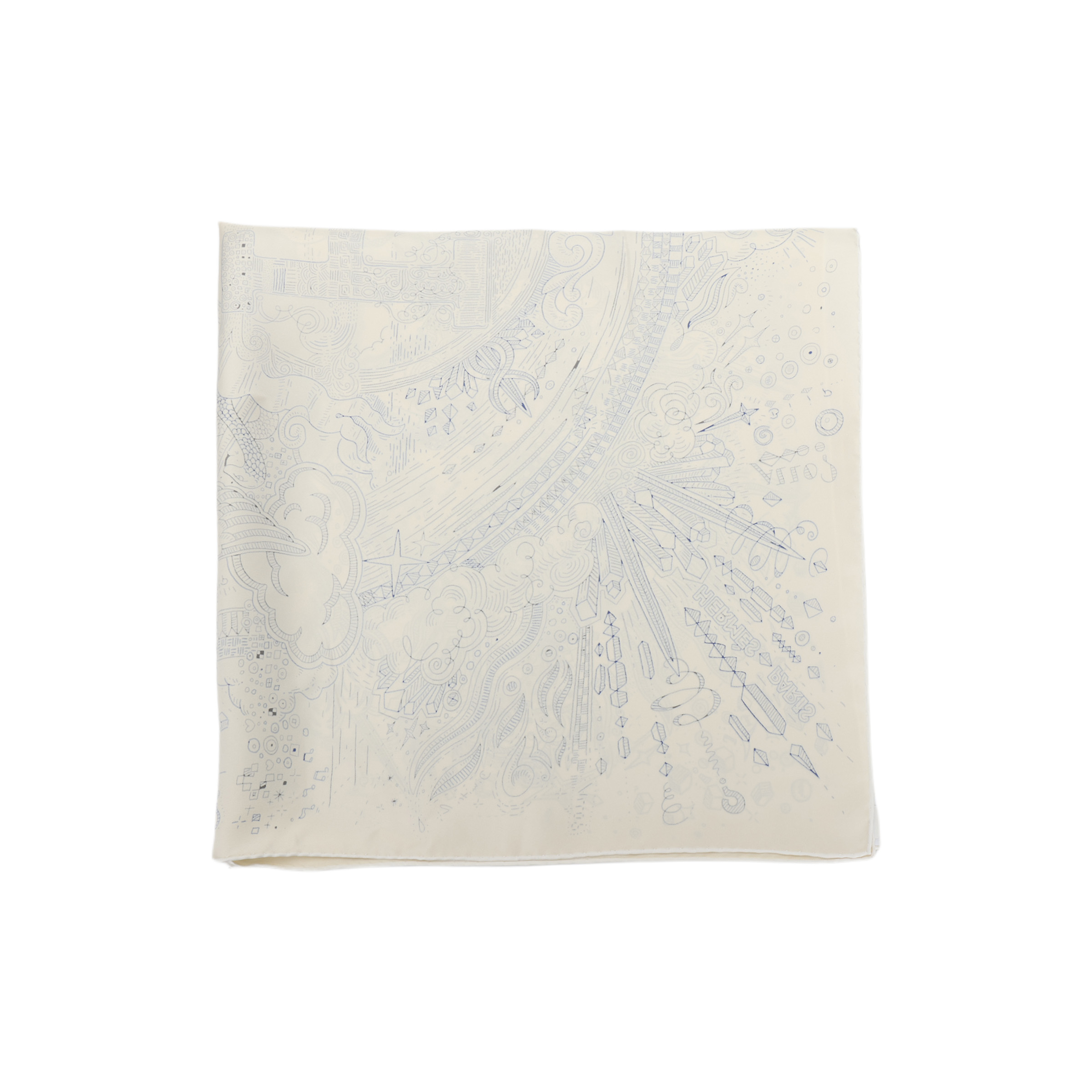 (Women) HERMES  Cream Silk Scarf with Logo Pattern Design. H004187S16 圖 3