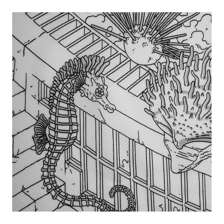 (Women) HERMES Écriture Atlantis 70cm Black White Silk Scarf H983571S-06 圖 4