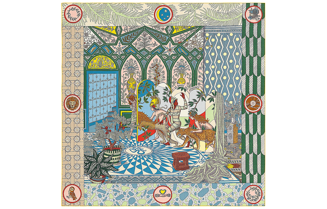 (Women) HERMES "Dance of the Amazons" 140cm Shawl H243593S-16