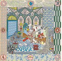 (Women) HERMES "Dance of the Amazons" 140cm Shawl H243593S-16 (Women) HERMES "Dance of the Amazons" 140cm Shawl H243593S-16